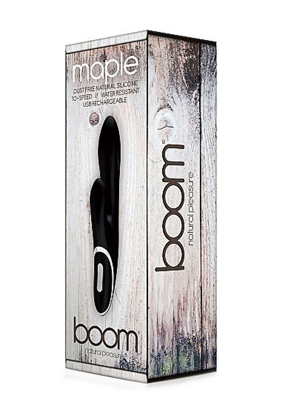 Черный вибромассажер со стимуляцией клитора Maple - 23 см. (Цвет: черный)