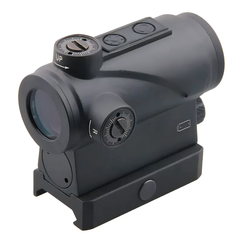 Коллиматор Vector Optics Centurion 1x20, точка 3 МOA красная - вид сбоку под углом, барабанчики поправок