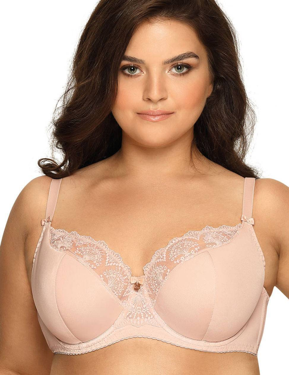 Бюстгальтер Freesia с сшивными чашками plus size и кружевом (Размер: 75K) (Цвет: телесный)