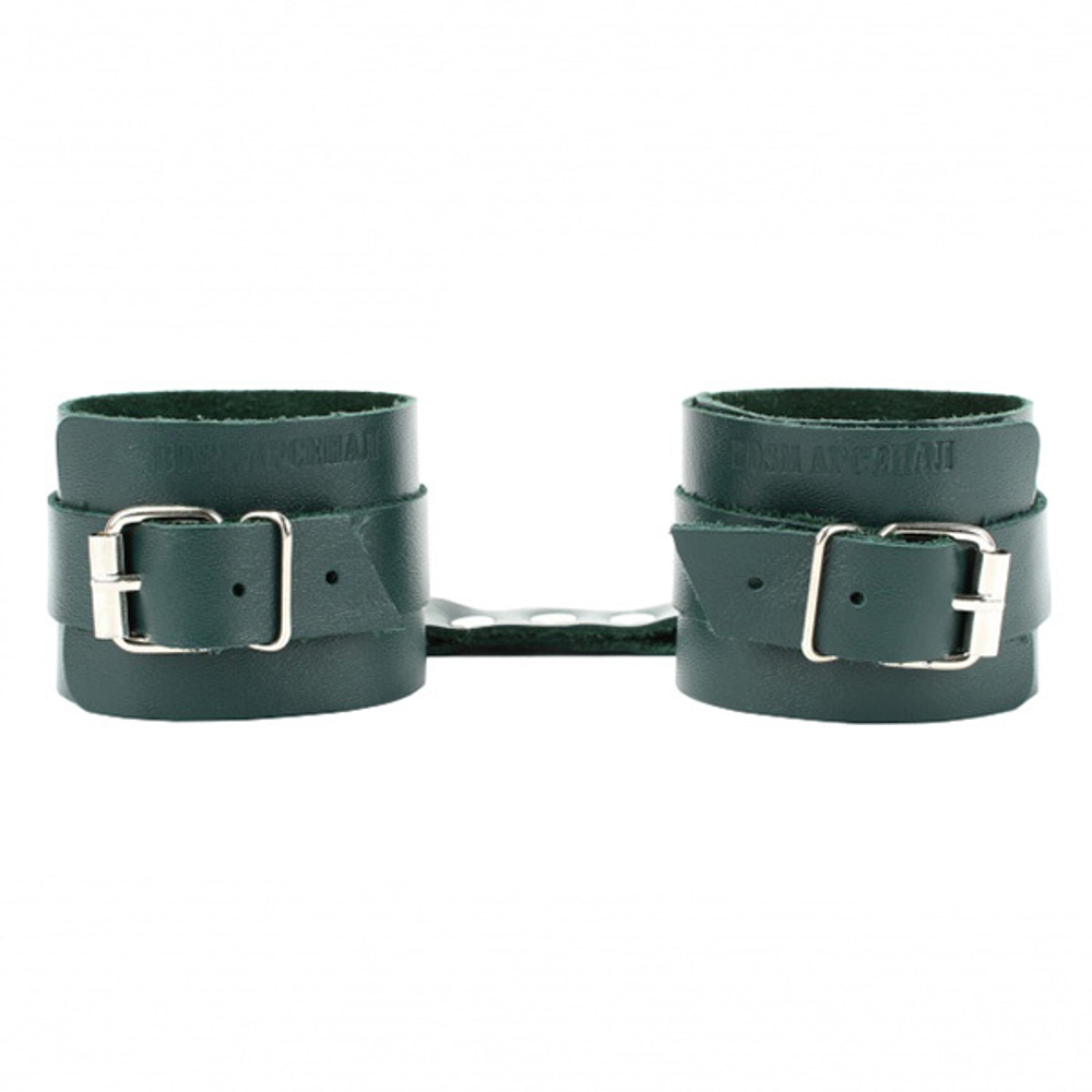 Изумрудные кожаные оковы на ноги БДСМ Арсенал Lady's Arsenal Shackles Of The Emerald 67003