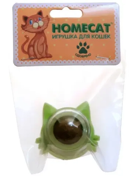 HOMECAT Игрушка для кошек Шарик-лизун "Кошка", 5*5*4 см