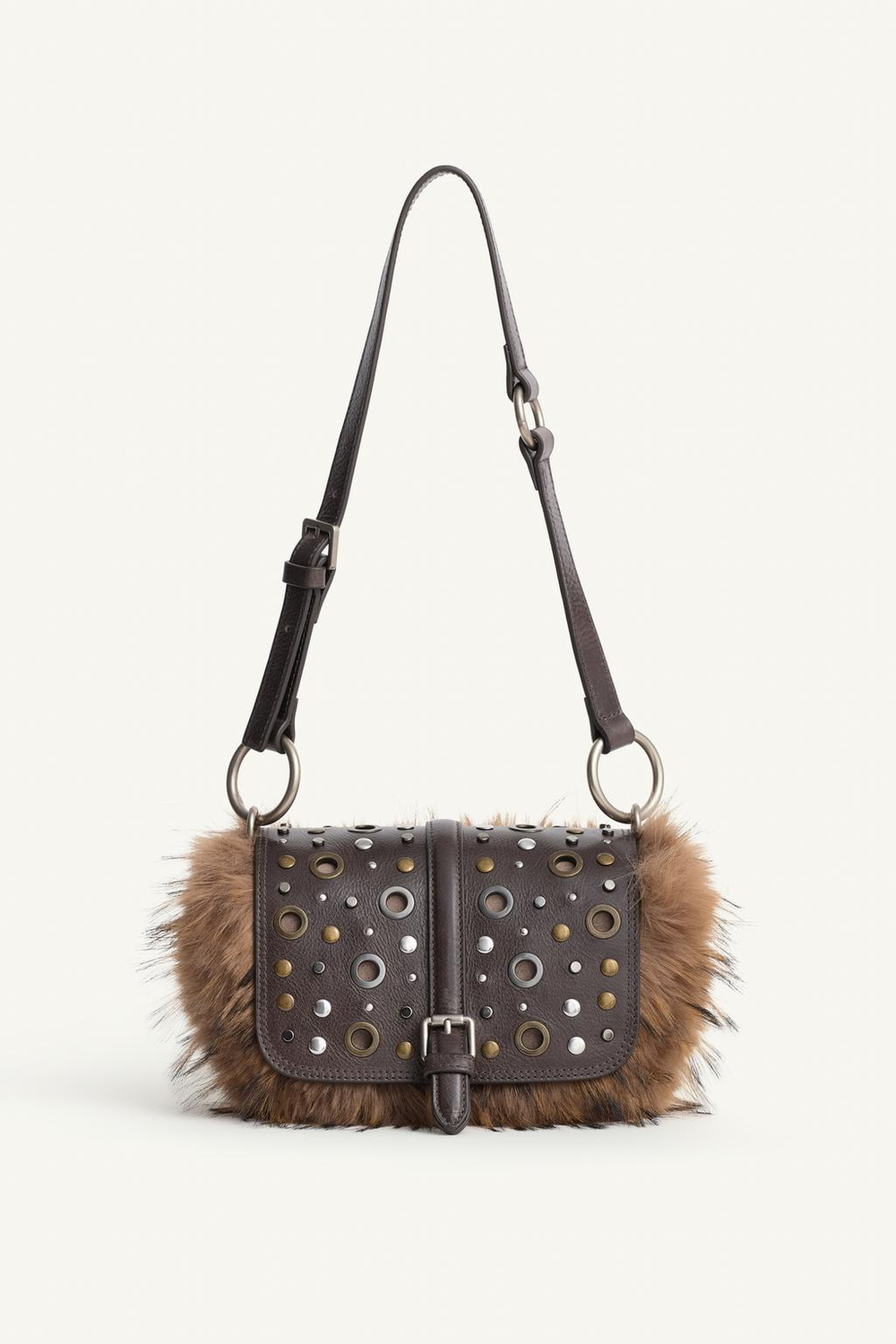 ZARA СУМКА ЧЕРЕЗ ПЛЕЧО С ТЕКСТУРОЙ — LIMITED EDITION, СЕРЫЙ