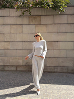 grey melange pants