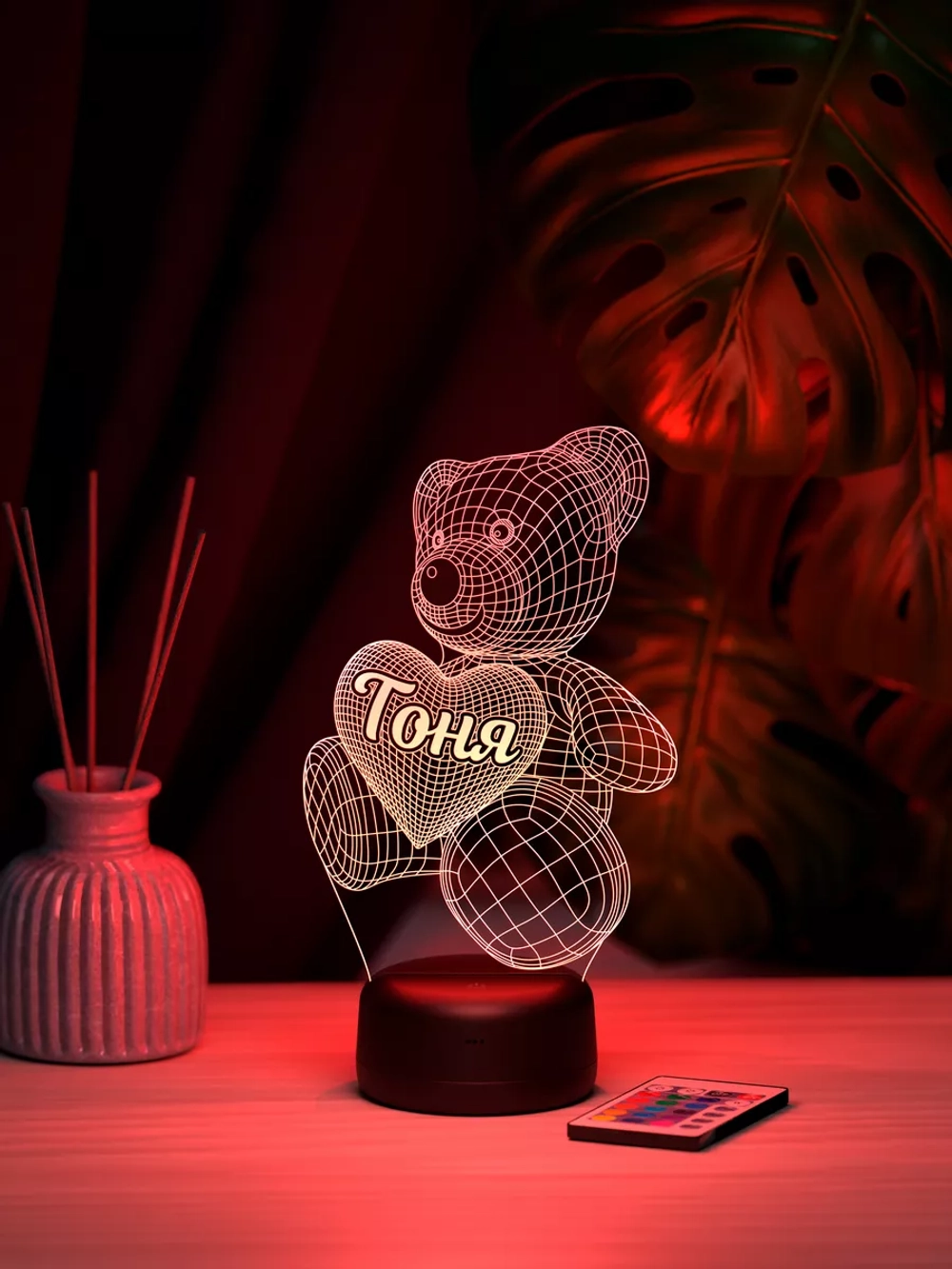 Ночник "Мишка с именем Тоня" - подарок девочке