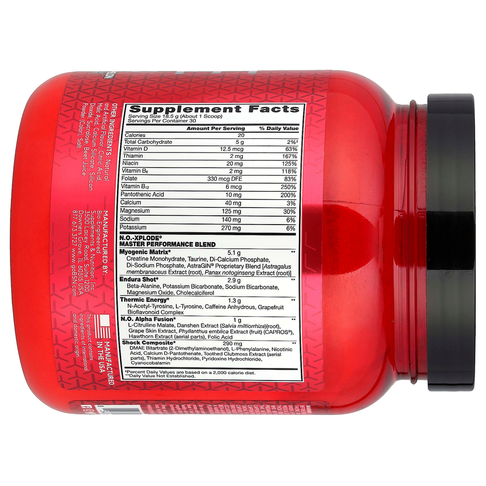 BSN, NO-XPLODE®, Legendary Pre-Workout, предтренировочный комплекс, со вкусом арбуза, 555 г (1,22 фунта)
