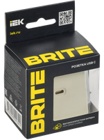 BRITE Розетка USB C 65Вт высокоскоростная зарядка РЮ12-1-БрКр бежевый IEK
