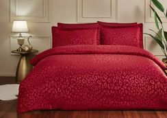 Постельное белье PANTHERA бордовый жаккард deluxe TIVOLYO HOME Турция