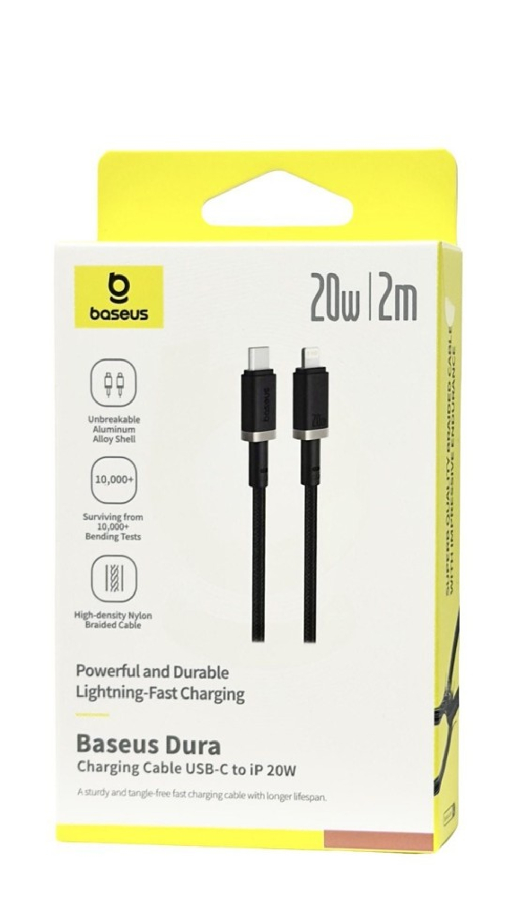 Кабель-зарядка Type-C на Lightning Baseus Dura Series 20W 2м (P10377800U01-02) черно-золотистый