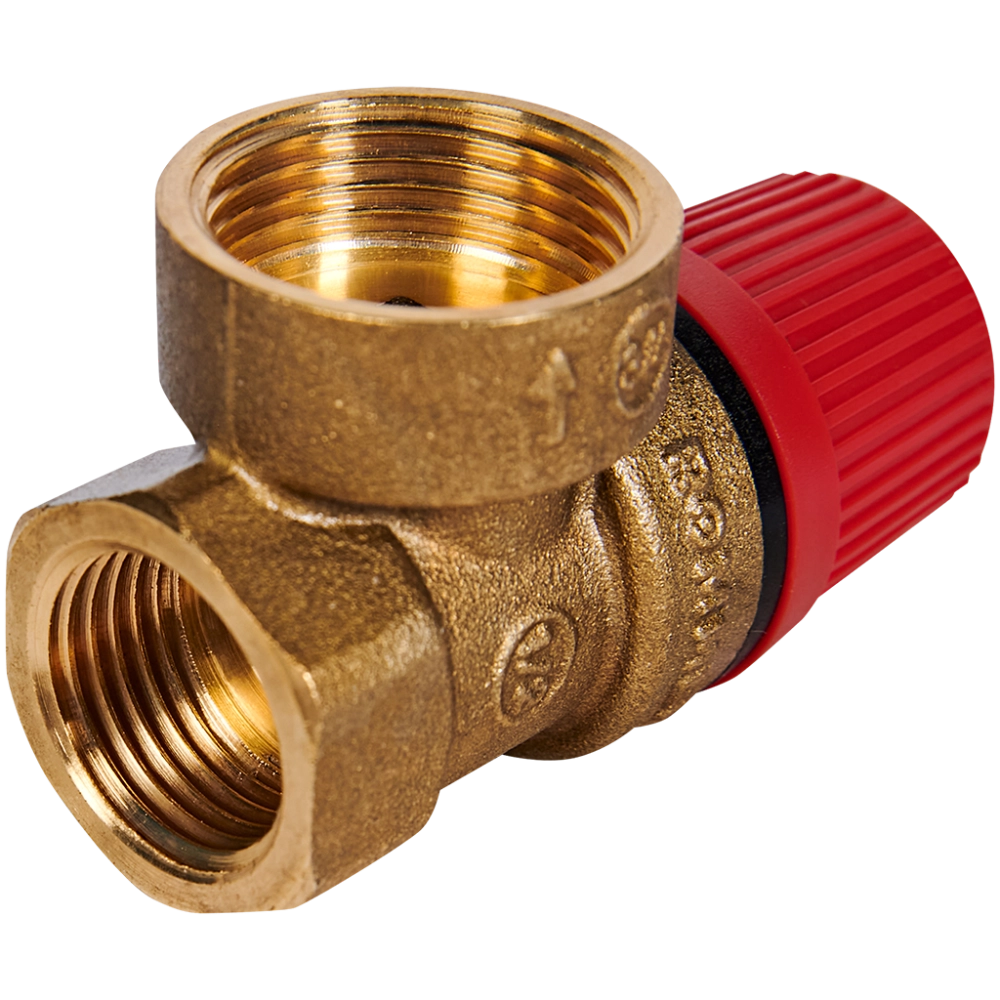 Клапан предохранительный ROMMER - 1/2", сброс 3/4" (ВР/ВР, Tmax 110°C, 1.5 бар)