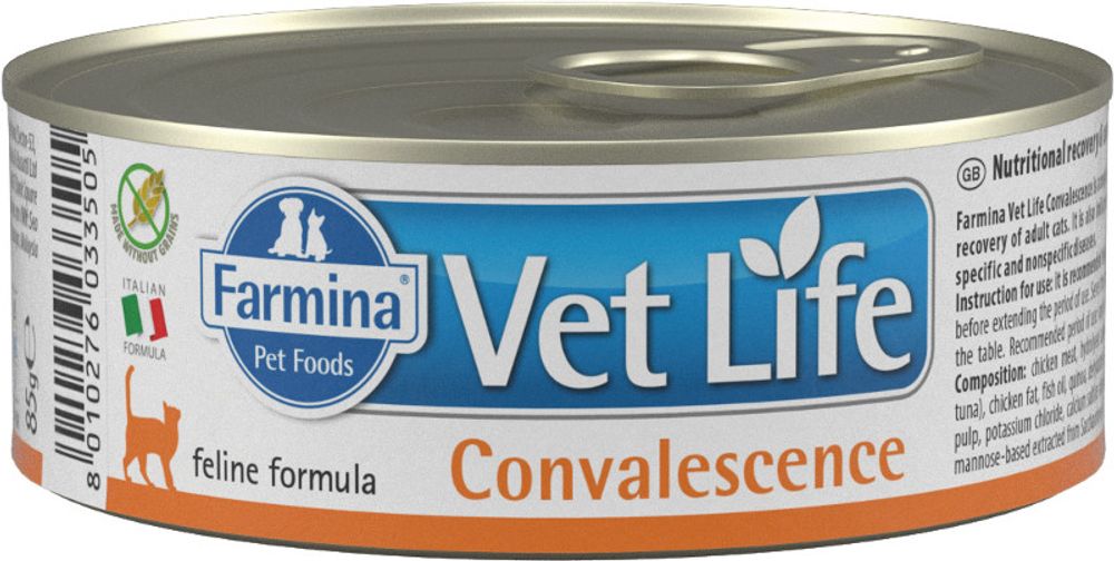 Консервы FARMINA Vet Life Convalescence для взрослых кошек в период выздоровления, 85 гр