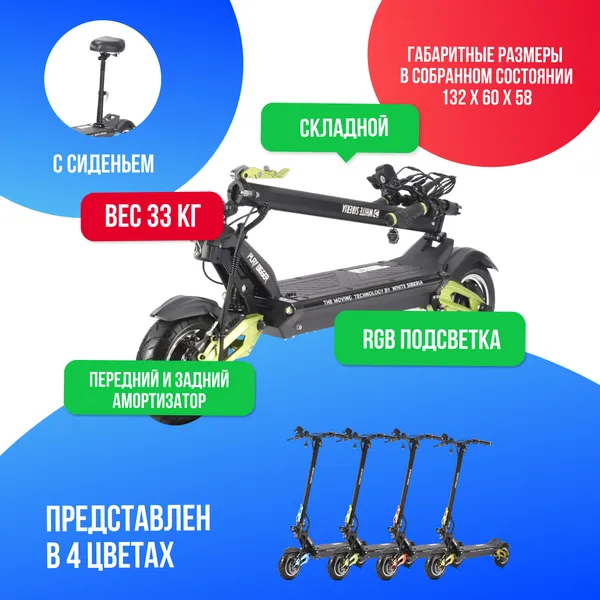 Электросамокат WHITE SIBERIA NERPA PRO 3600W Elka Green (зеленый) фото №4
