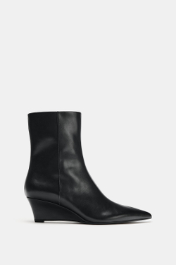 ZARA БОТИЛЬОНЫ НА ТАНКЕТКЕ, ЧЕРНЫЙ