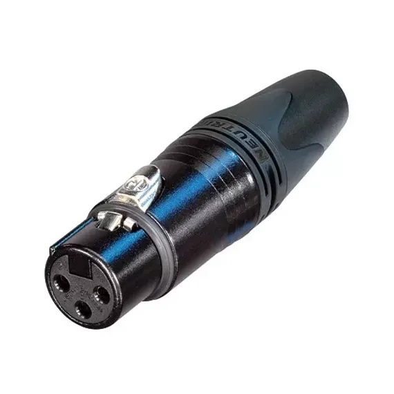 Neutrik NC3FXX-14-B-D кабельный разъем XLR female, для кабелей Ø8-10мм, золоченые контакты, черный