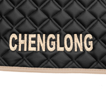 Ковры CHENGLONG (экокожа, черный, бежевый кант, бежевая вышивка)