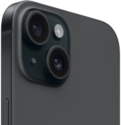 Смартфон Apple A3090 iPhone 15 128Gb черный моноблок 3G 4G 1Sim 6.1" 1179x2556 iOS 17 48Mpix 802.11 a/b/g/n/ac/ax NFC GPS GSM900/1800 Protect