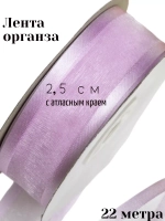 Лента органза 2,5 см с атласным краем