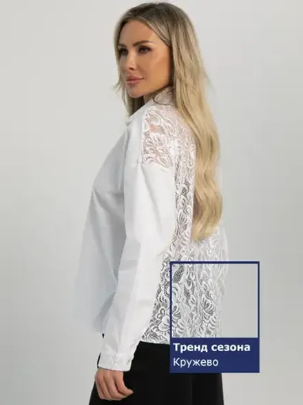 Рубашка из хлопка Мериме (белая) Б16239-10М LT Collection