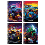 Записная книжка А6 80л. на гребне "Bright cars" (BG)