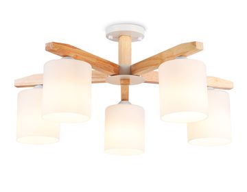 Потолочная люстра 5*Е27 TR83113/5 WH/LW белый/светлое дерево Traditional Loft Ambrella