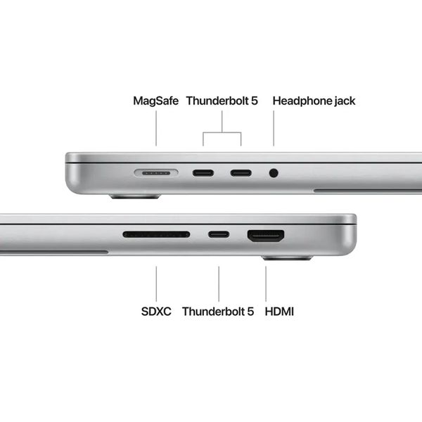 Ноутбук Apple MacBook Pro 16" 2024 MX2V3LL/A (M4 Max 14C CPU, 32C GPU, RAM 36 ГБ, SSD 1 ТБ), серебристый