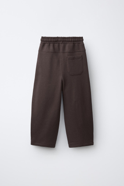 ZARA БРЮКИ BARREL ИЗ ФУТЕРА, ШОКОЛАДНЫЙ