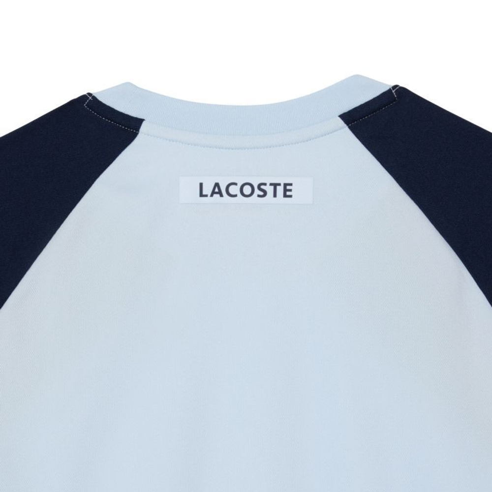 Мужская теннисная футболка Lacoste Ultra Dry Colour-Block Tennis - небесный
