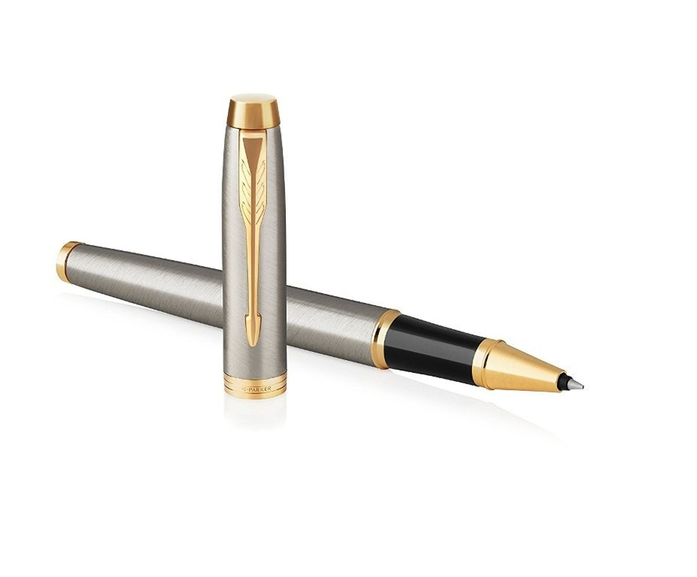 Подарочный набор: Ручка роллер Parker IM Metal Core Brushed Metal GT и Ежедневник недатированный А5 чёрный