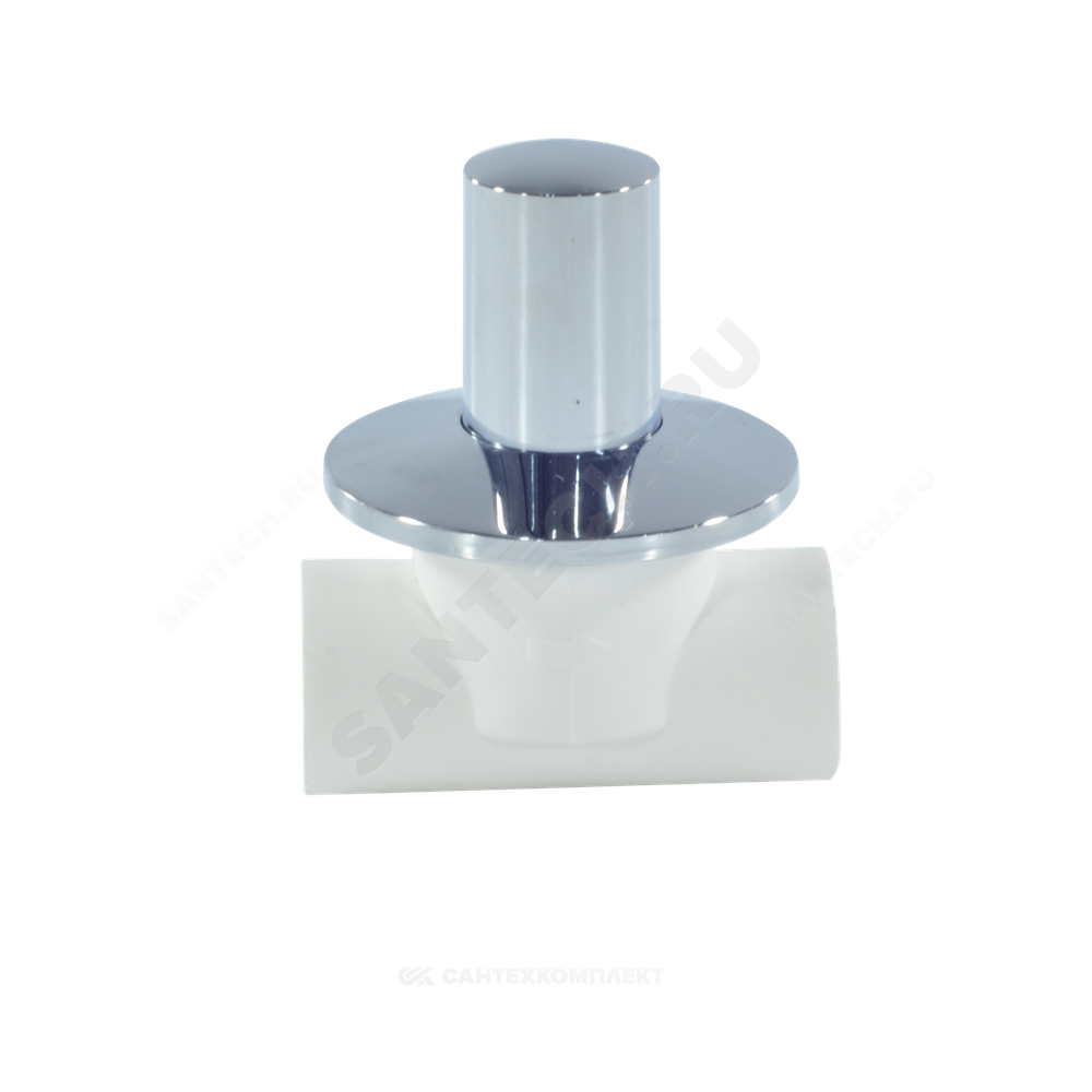 Клапан (вентиль) PP-R запорный белый хромированный Дн 25 Ру25 VALFEX 11154025