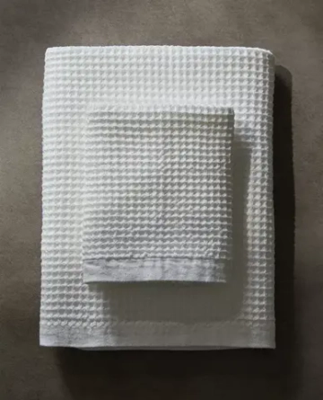 ZARA HOME ВАФЕЛЬНОЕ БАННОЕ ПОЛОТЕНЦЕ, БЕЛЫЙ