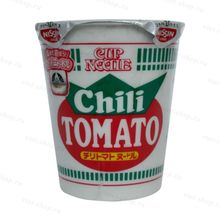 Японская лапша Nissin Cup Noodle Chili Tomato (томат), 76 гр.