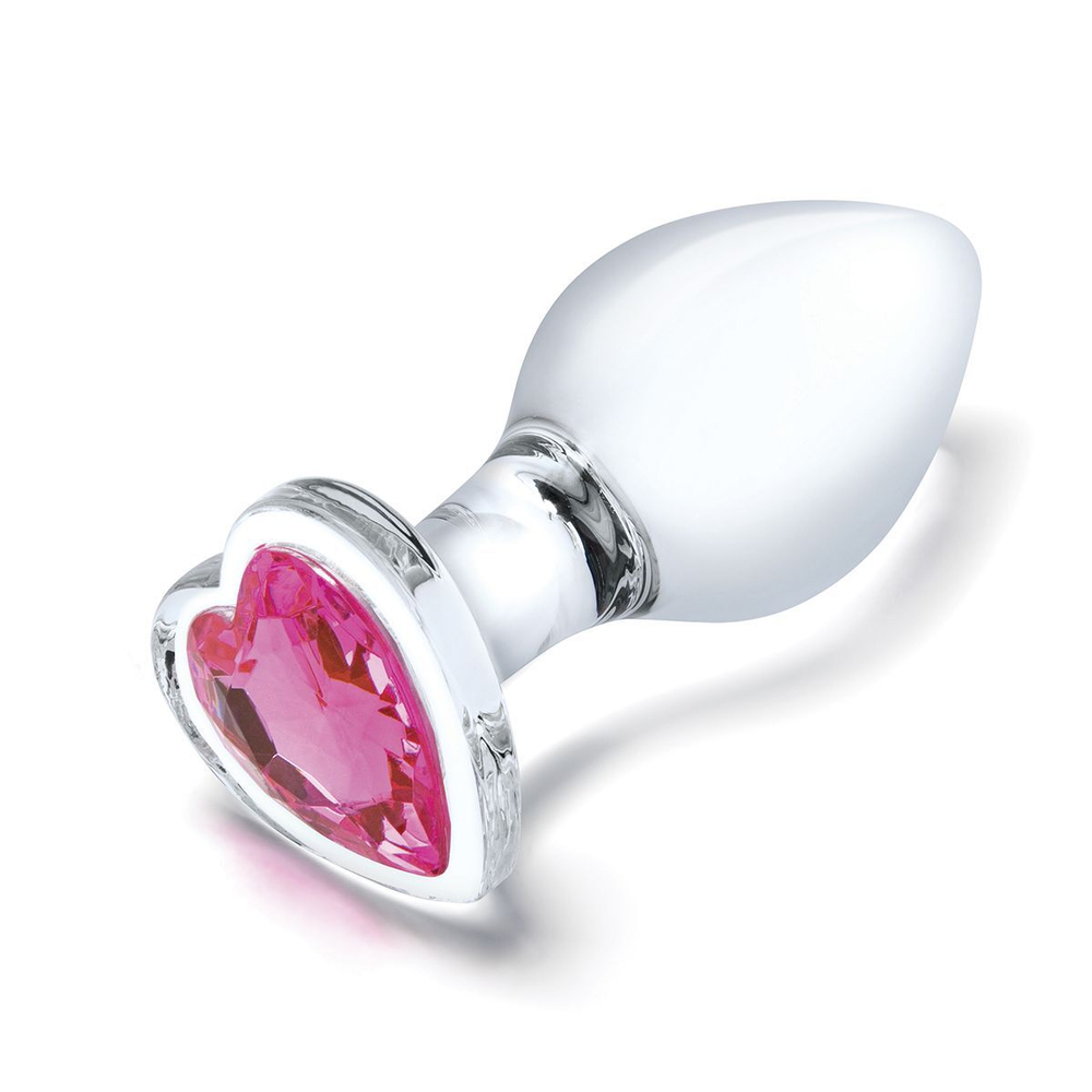 Набор из 3 стеклянных анальных пробок Heart Jewel Plug Set (Цвет: прозрачный)