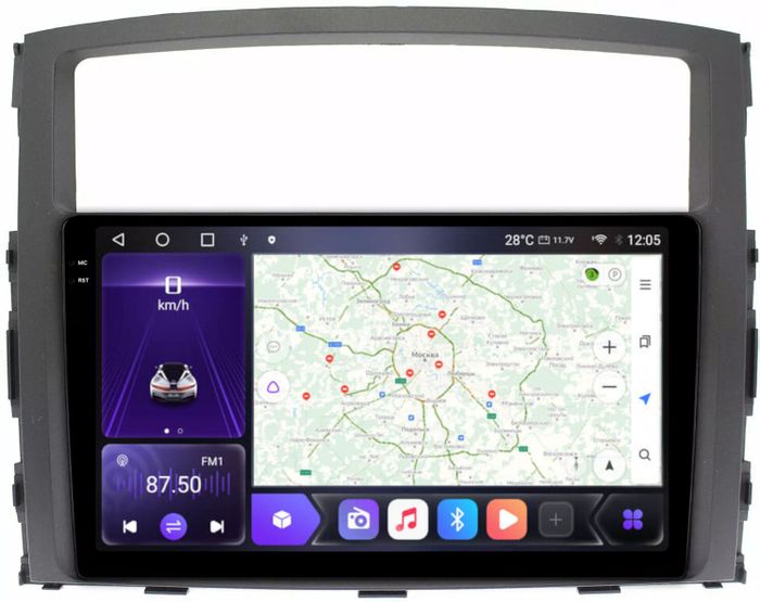Магнитола для Mitsubishi Pajero 4 2006-2022 - Kuberg OL-9566 QLed+2K, Android 12, Быстрая, CarPlay, 4G SIM-слот