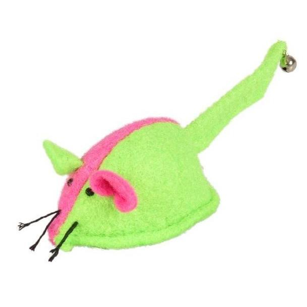 Игрушка для кошек "Мышка" с колокольчиком, текстиль, в ассортименте, Flamingo