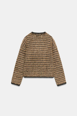 ZARA КАРДИГАН С НЕОБРАБОТАННЫМИ КРАЯМИ И МЕТАЛЛИЗИРОВАННОЙ НИТЬЮ, ЗОЛОТИСТЫЙ
