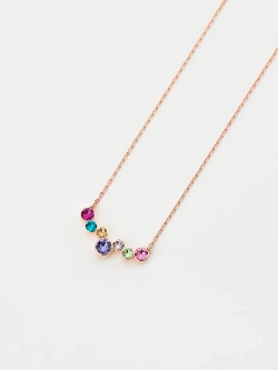 Колье-дуга Эльза с разноцветными кристаллами Swarovski