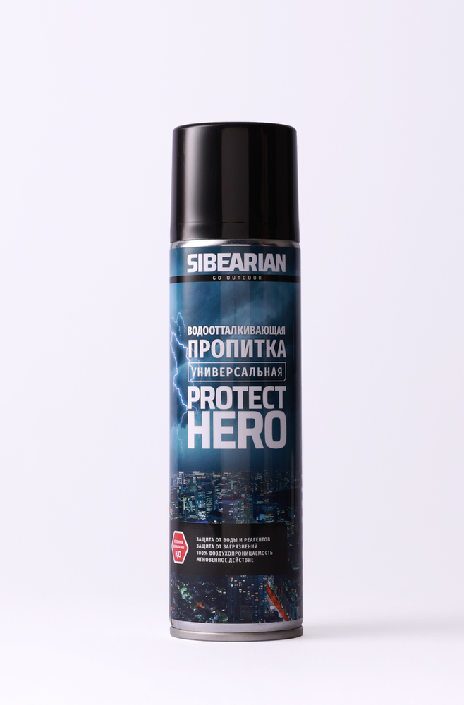 SIBEARIAN PROTECT HERO универсальная водоотталкивающая пропитка 250 мл (аэрозоль) SIBEARIAN PROTECT HERO универсальная водоотталкивающая пропитка 250 мл (аэрозоль)