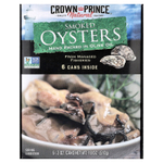 Crown Prince Natural, копченые устрицы, в оливковом масле, 6 банок по 85 г (3 унции)