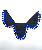 Вымпел тройной Volvo (экокожа, черный с синей вышивкой)
