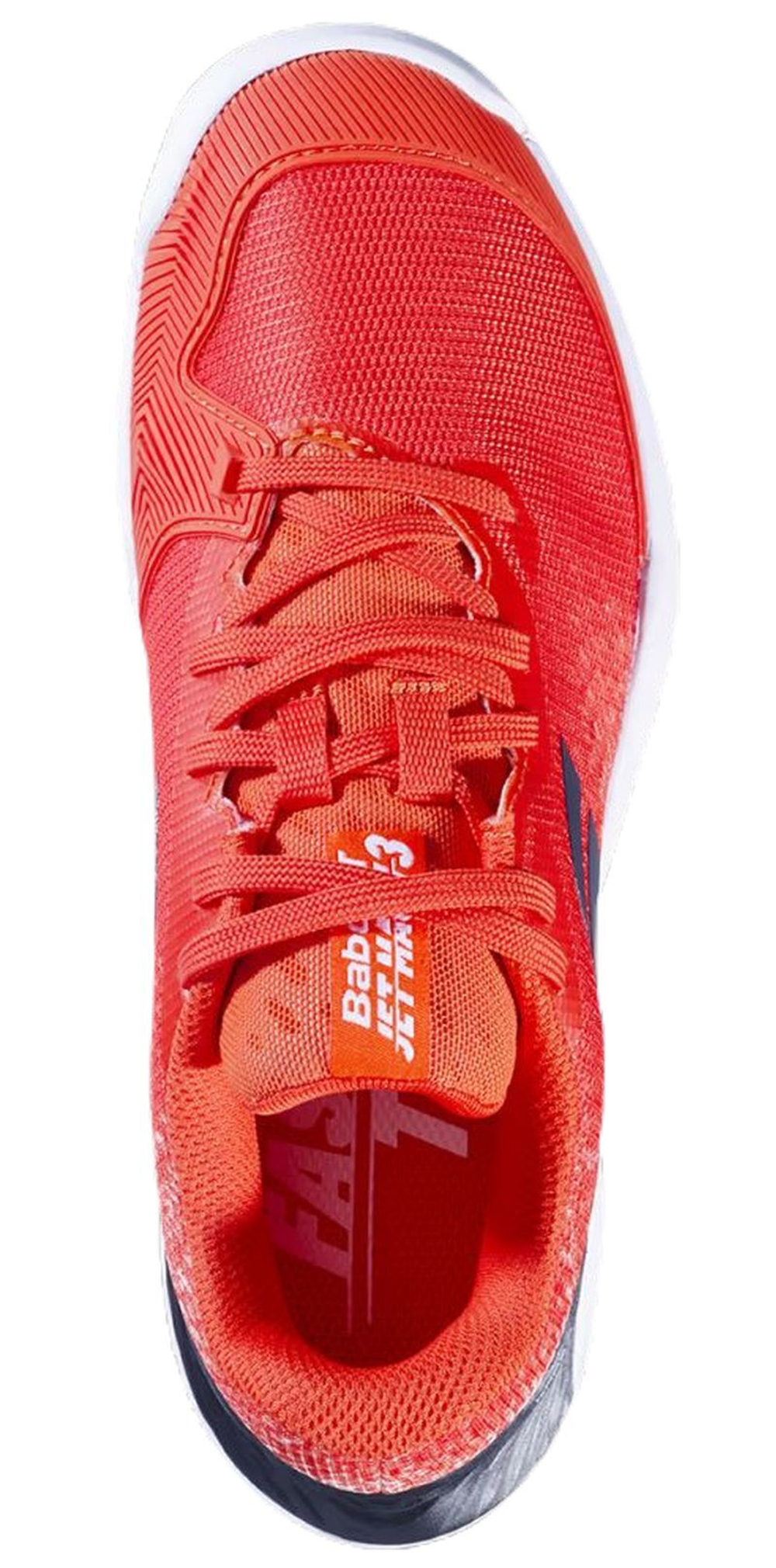 Детские теннисные кроссовки Babolat Jet Mach 3 Junior Clay - strike red/white