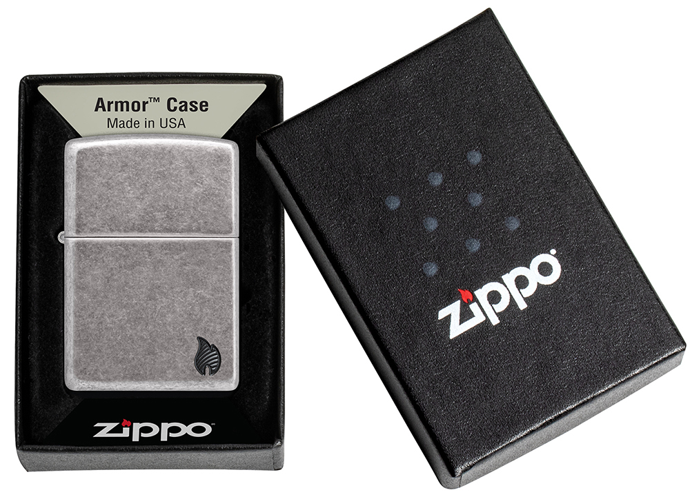 Зажигалка ZIPPO Armor Пламя c античным серебристым покрытием | Flame Antique Silver, латунь/сталь, с
