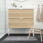 Коврик для ванной IKEA TOFTBO серый/белый меланж 60x120 см.
