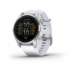Смарт часы Garmin Epix Pro (Gen 2) Standard Edition 42 мм, серебристый корпус, белый ремешок
