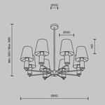 Люстра на штанге Maytoni Lira MOD483PL-08BS