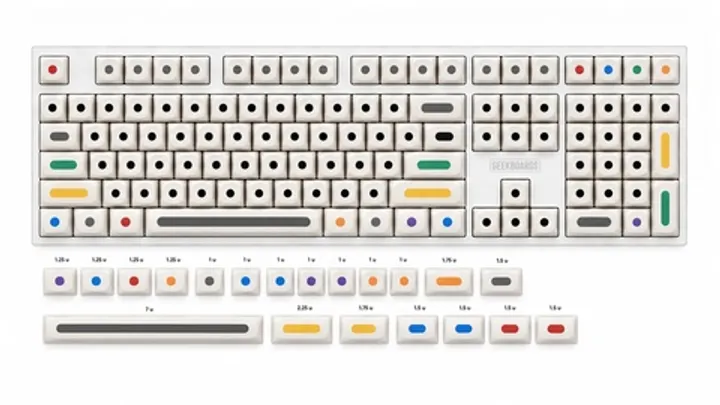 Набор клавиш Geekboards «Dots White XDA» (128 шт)