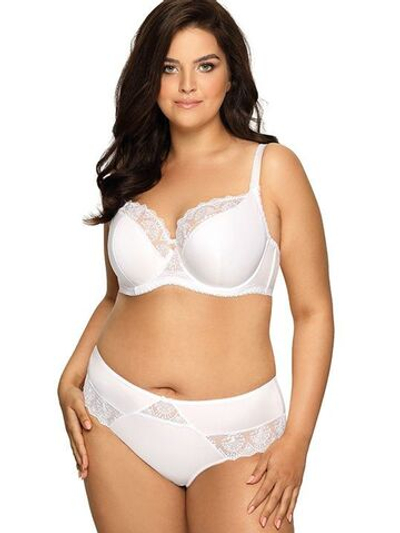 Бюстгальтер Freesia с сшивными чашками plus size и кружевом (Размер: 105D) (Цвет: белый)