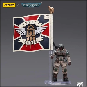 Фигурка JOYTOY Astra Militarum Cadian Command Squad Veteran with Regimental Standard
