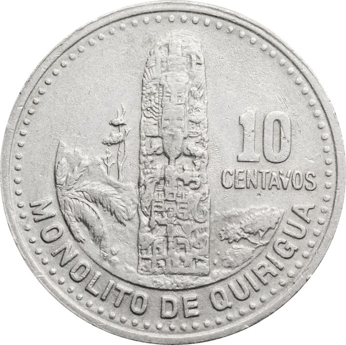 10 сентаво 1976-2008 Гватемала