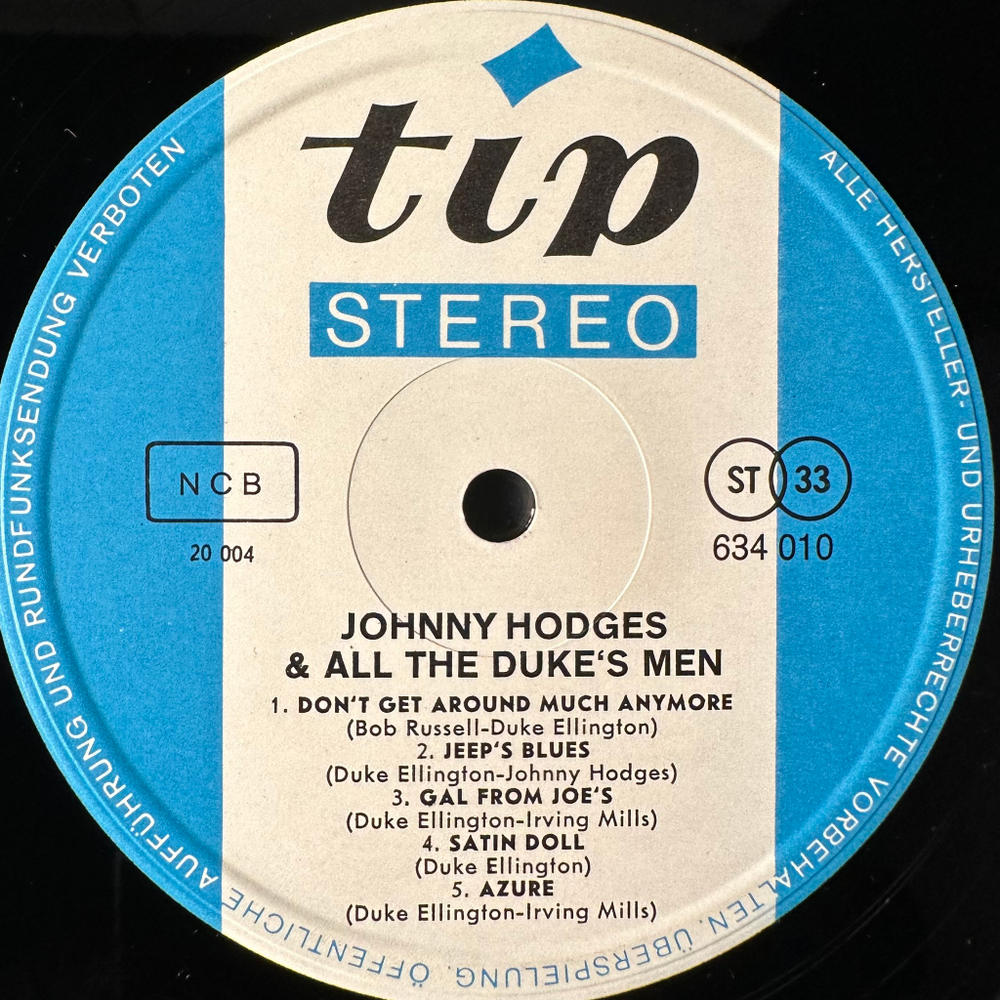 Johnny Hodges & All The Duke's Men (Скандинавия)