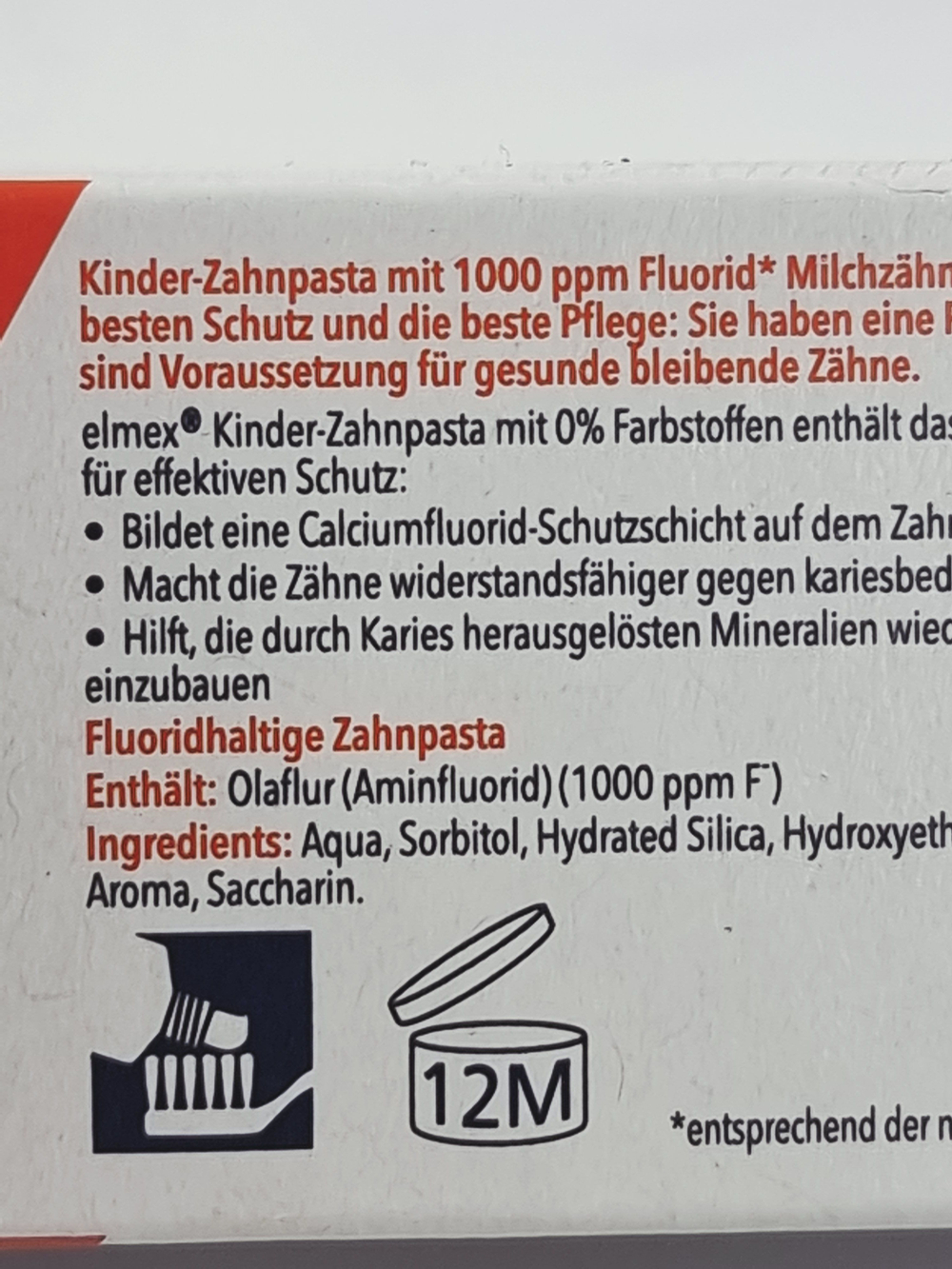 Зубная паста детская Kinder с фтором (1000 ppm) от 2 до 6 лет, 50 мл (из Финляндии)