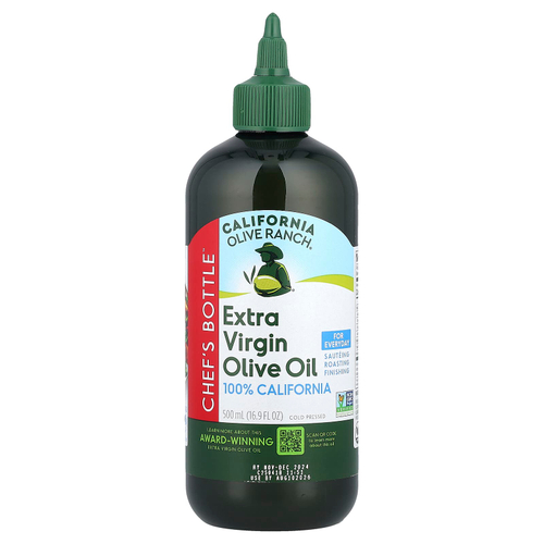 California Olive Ranch, Chef's Bottle™, нерафинированное оливковое масло высшего качества, 100% от штата Калифорния, 500 мл (16,9 жидк. унции)